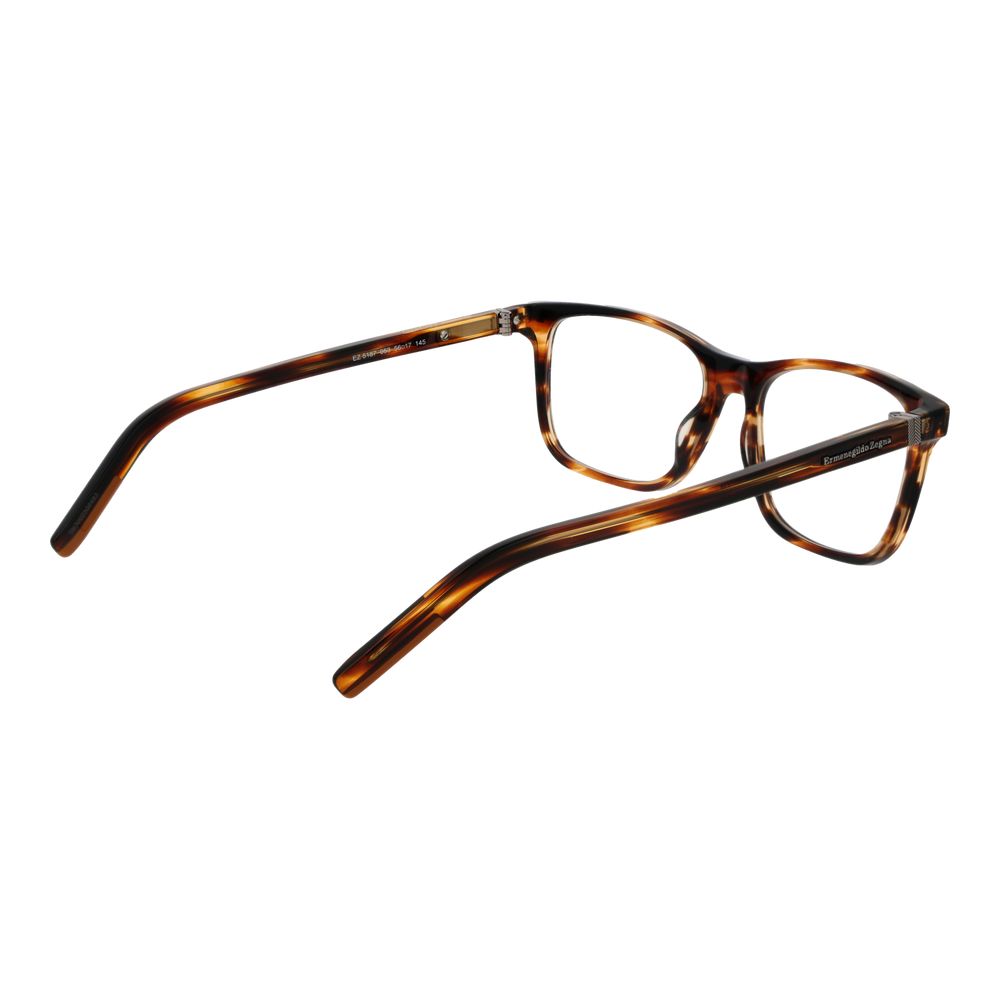 Ermenegildo Zegna brown acetate glasses frames with sleek design and clear lenses, stylish and high-quality eyewear.