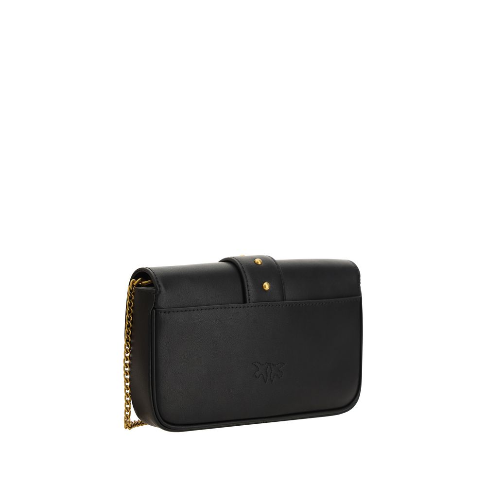 PINKO Black Calf Leather Bos Taurus Shoulder Bag PINKO