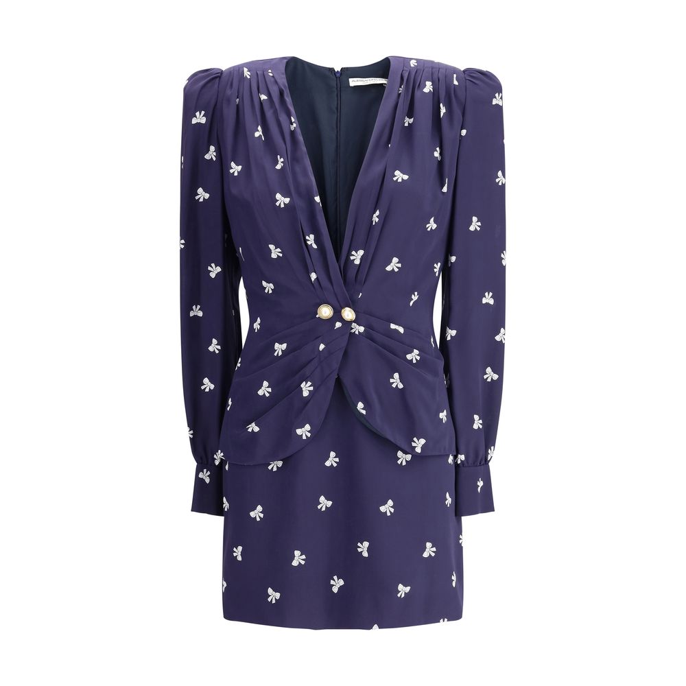 Alessandra Rich Blue Silk Casual Dress Alessandra Rich