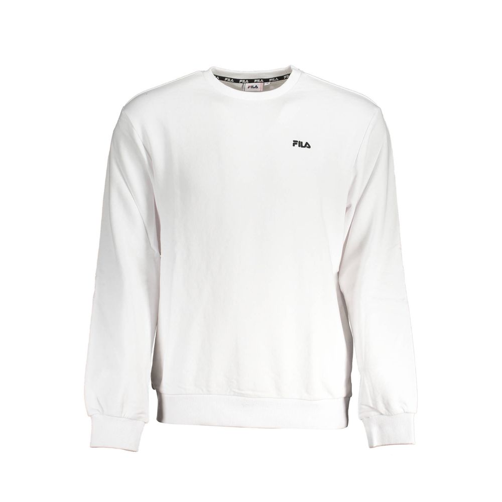 Fila Bianco cotton men's sweatshirt with a classic crew neck and long sleeves, featuring the Fila logo on the chest.