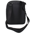 Piquadro black fabric crossbody bag with adjustable strap and sleek design for everyday use.