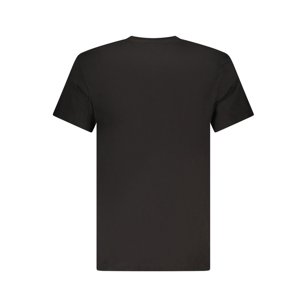 Black cotton men's T-shirt by Tommy Hilfiger with a classic fit and logo detail, displayed flat on a white background.