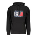 Black cotton men's sweatshirt by Tommy Hilfiger, featuring a classic fit and logo embroidery on the chest.