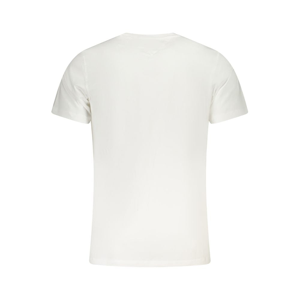 White cotton men's T-shirt by Tommy Hilfiger, featuring a classic fit and subtle logo detail on the chest.