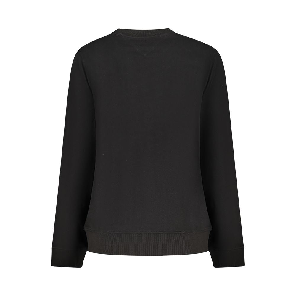 Black cotton women's sweatshirt by Tommy Hilfiger with a classic fit and subtle logo detail visible in the image.