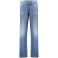 Tommy Hilfiger blue cotton men's jeans showing classic fit with belt loops and five-pocket design.