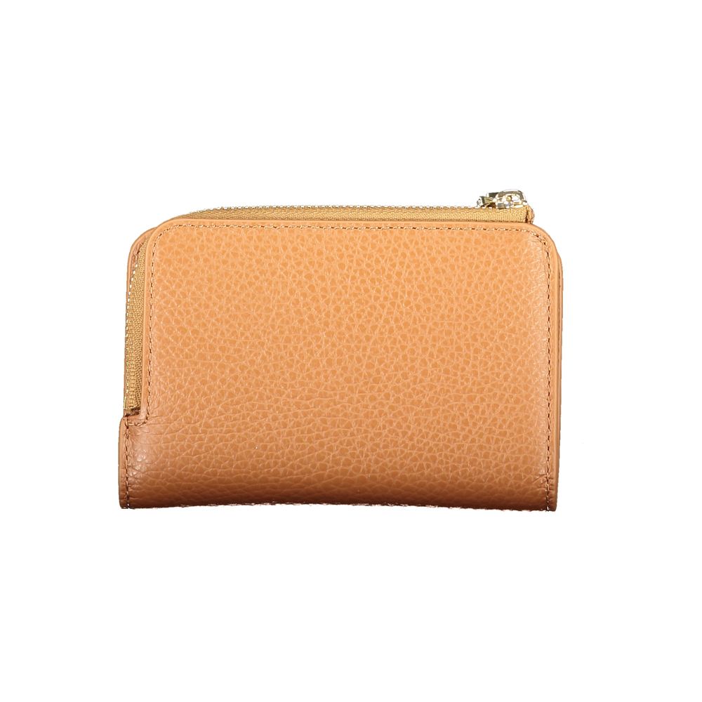 Coccinelle Marrone leather women's wallet with multiple card slots and a sleek, compact design.