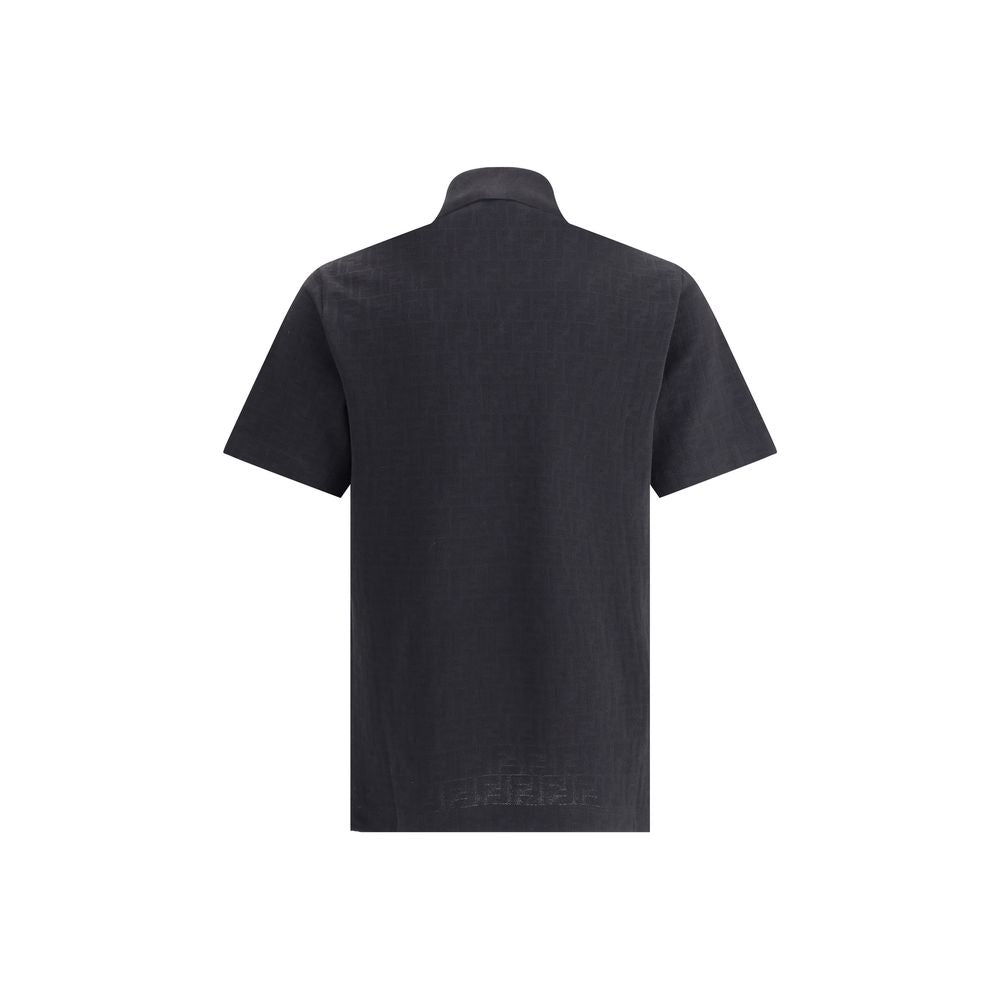 Fendi Black Cotton Polo Shirt Fendi