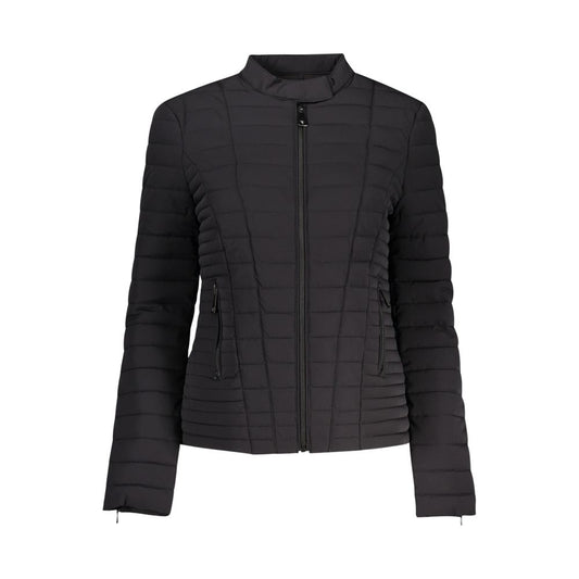 Guess Jeans Black Polyurethane Women's Jacket Guess Jeans