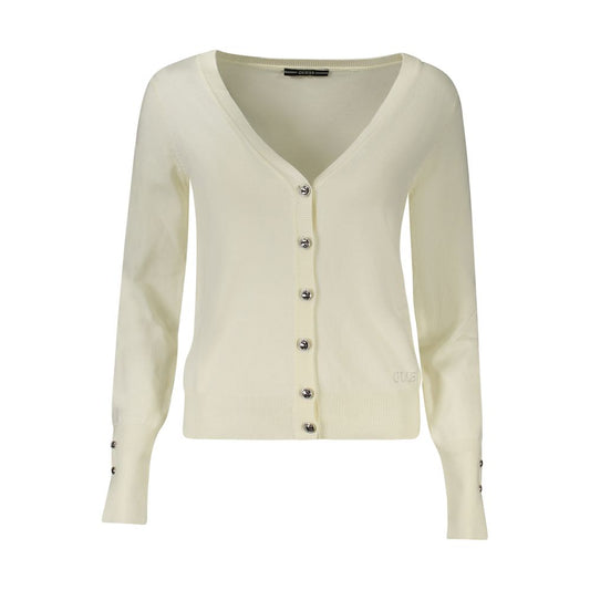 Guess Jeans Bianco Viscosa Womens Cardigan Guess Jeans
