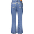 Guess Jeans Blu cotton women's jeans, showcasing classic blue denim, fitted style, and front pockets.