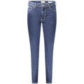 Guess Jeans Blu cotton women's jeans with classic five-pocket design and slim fit, shown on a model.