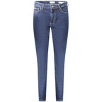 Guess Jeans Blu cotton women's jeans with classic five-pocket design and slim fit, shown on a model.