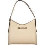 Guess Jeans beige polyurethane women’s handbag with sleek design and gold-tone hardware, stylish accessory for everyday use.