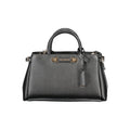 Guess Jeans Nero black polyurethane women's handbag with sleek design and silver hardware.