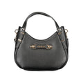 Guess Jeans Nero black polyurethane women’s handbag with sleek design and structured shape, featuring gold-tone hardware.