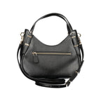 Black Guess Jeans women's handbag made of polyurethane with a sleek design and stylish details.