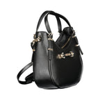 Guess Jeans Nero black polyurethane women’s handbag with sleek design and silver hardware, showcasing a stylish, versatile accessory.