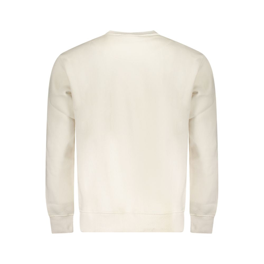 Pepe Jeans Bianco cotton men's sweatshirt displayed on a hanger, featuring a classic crew neck and casual style.