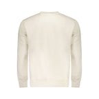 Pepe Jeans Bianco cotton men's sweatshirt displayed on a hanger, featuring a classic crew neck and casual style.