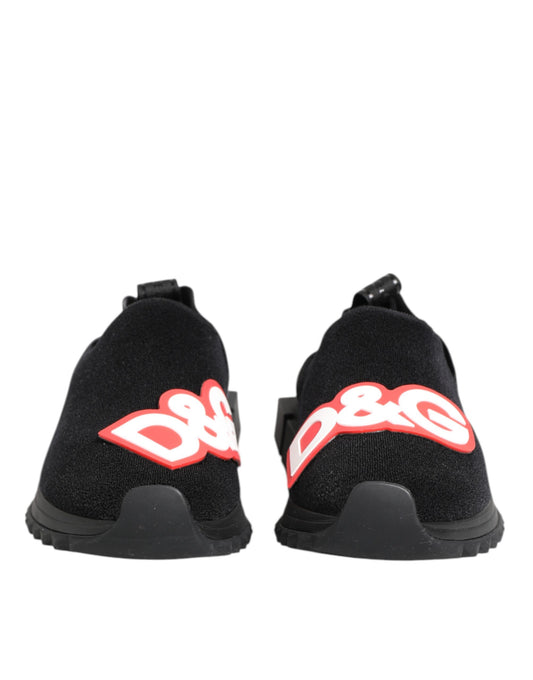 Dolce & Gabbana Black Grey Slip On Sorrento Sneakers Shoes Dolce & Gabbana