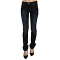 John Galliano Dark Blue Mid Waist Slim Fit Denim Casual Pants Jeans