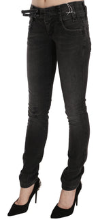 John Galliano Black Washed Low Waist Slim Fit Skinny Denim Pants Jeans - Eljoys Fashion 