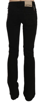 John Galliano Black Low Waist Slim Leg Skinny Denim Casual Pants Jeans - Eljoys Fashion 