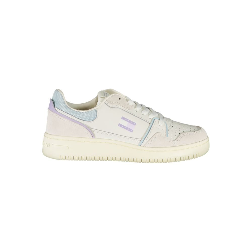 Tommy Hilfiger Bianco polyurethane women's sneaker with white design and casual style, featuring the brand's logo details.