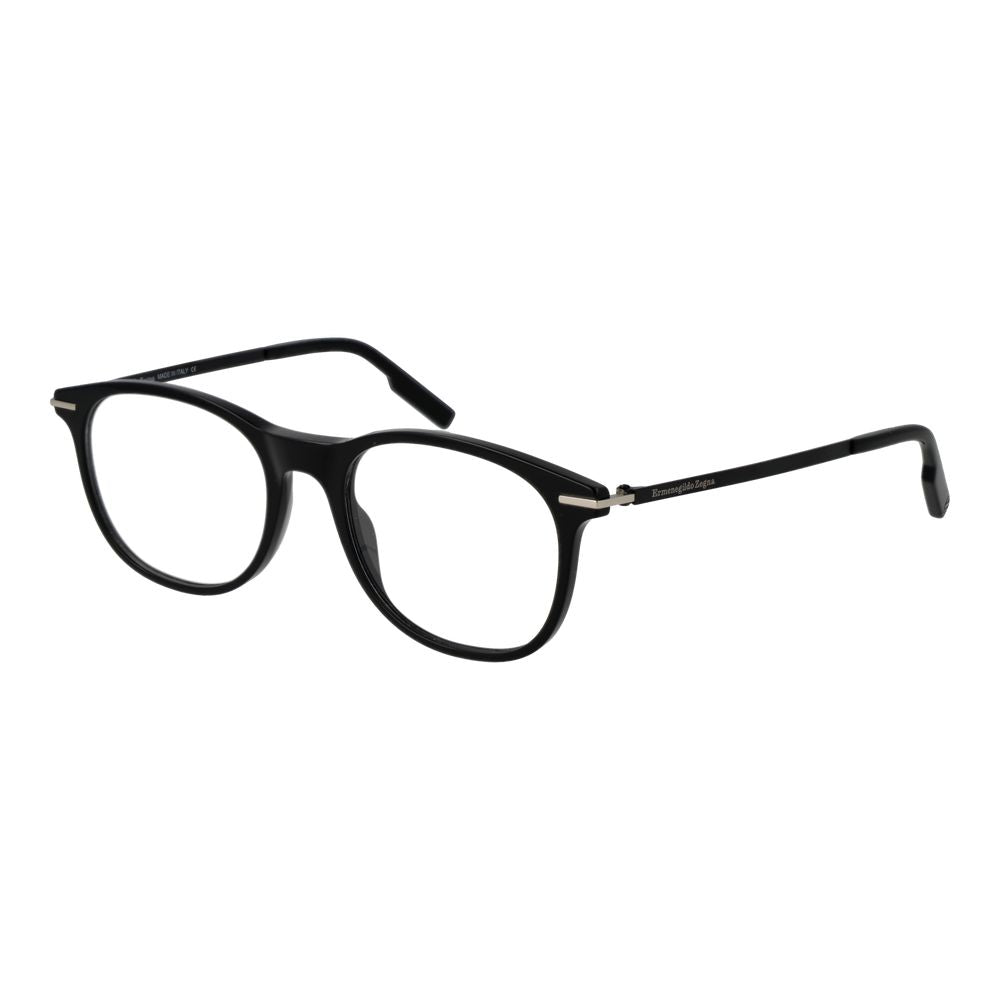 Ermenegildo Zegna Black Plastic Glasses Frames