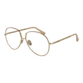 Max Mara beige metal eyeglass frames with clear lenses, stylish and lightweight for everyday wear.