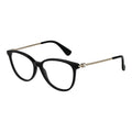 Black Max Mara acetate glasses frames with clear lenses, showcasing sleek, modern eyewear design.