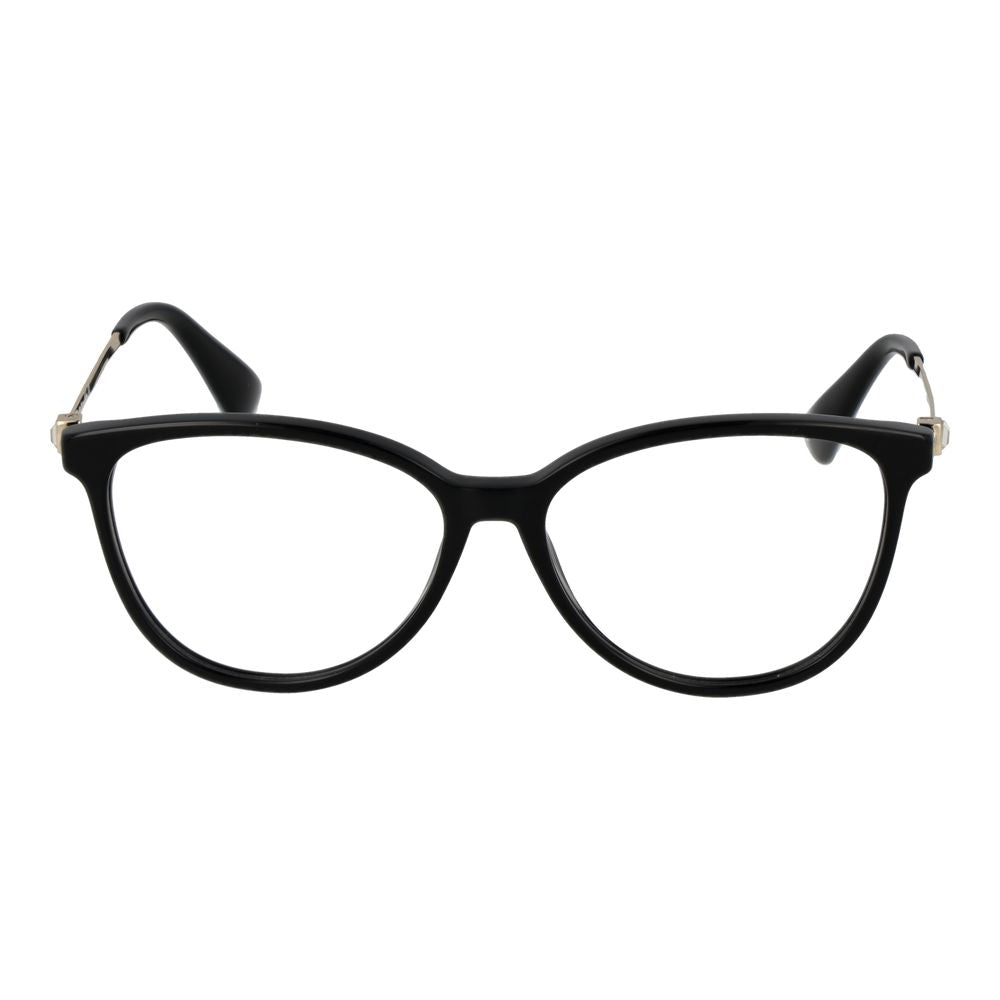 Max Mara black acetate eyeglass frames with sleek design, showcasing the stylish and modern eyewear for women.