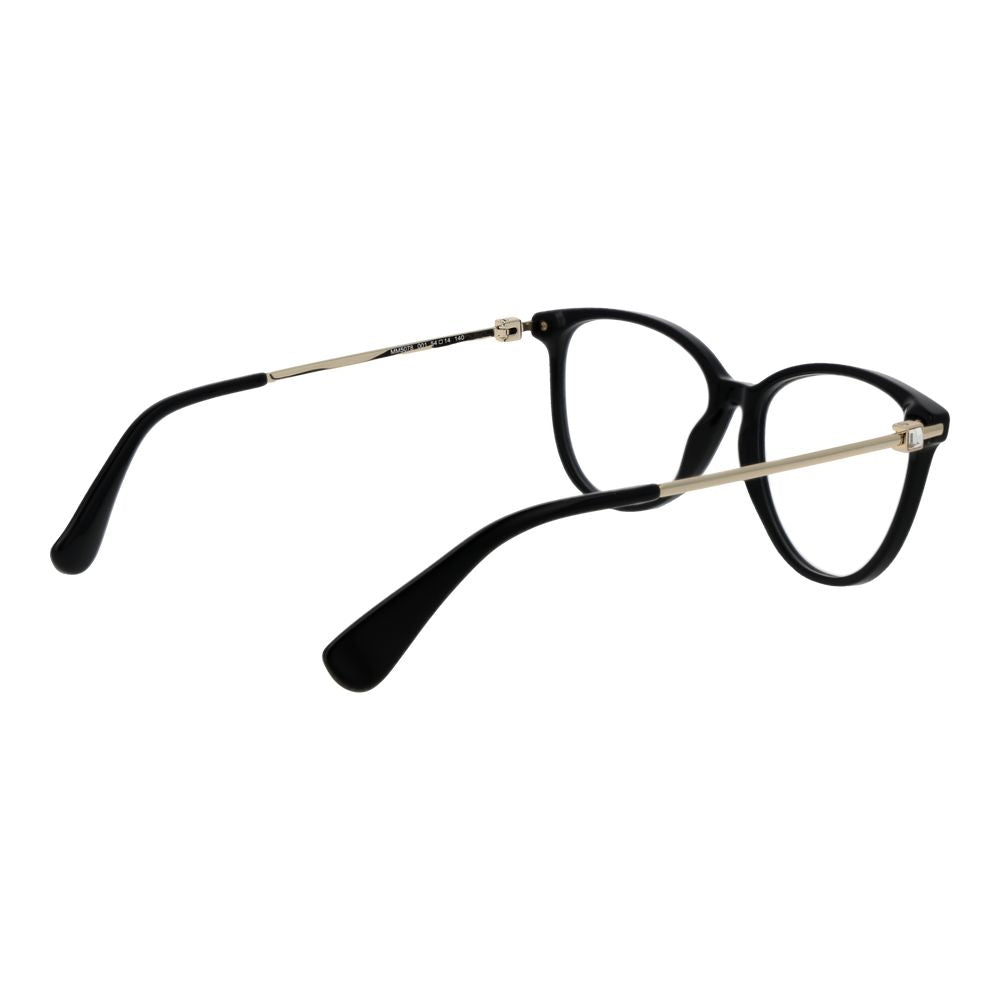 Max Mara black acetate glasses frames with classic design and sleek finish, perfect for stylish eyewear.
