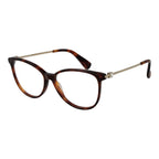 Max Mara brown metal and plastic eyeglass frames with clear lenses, stylish and modern design.