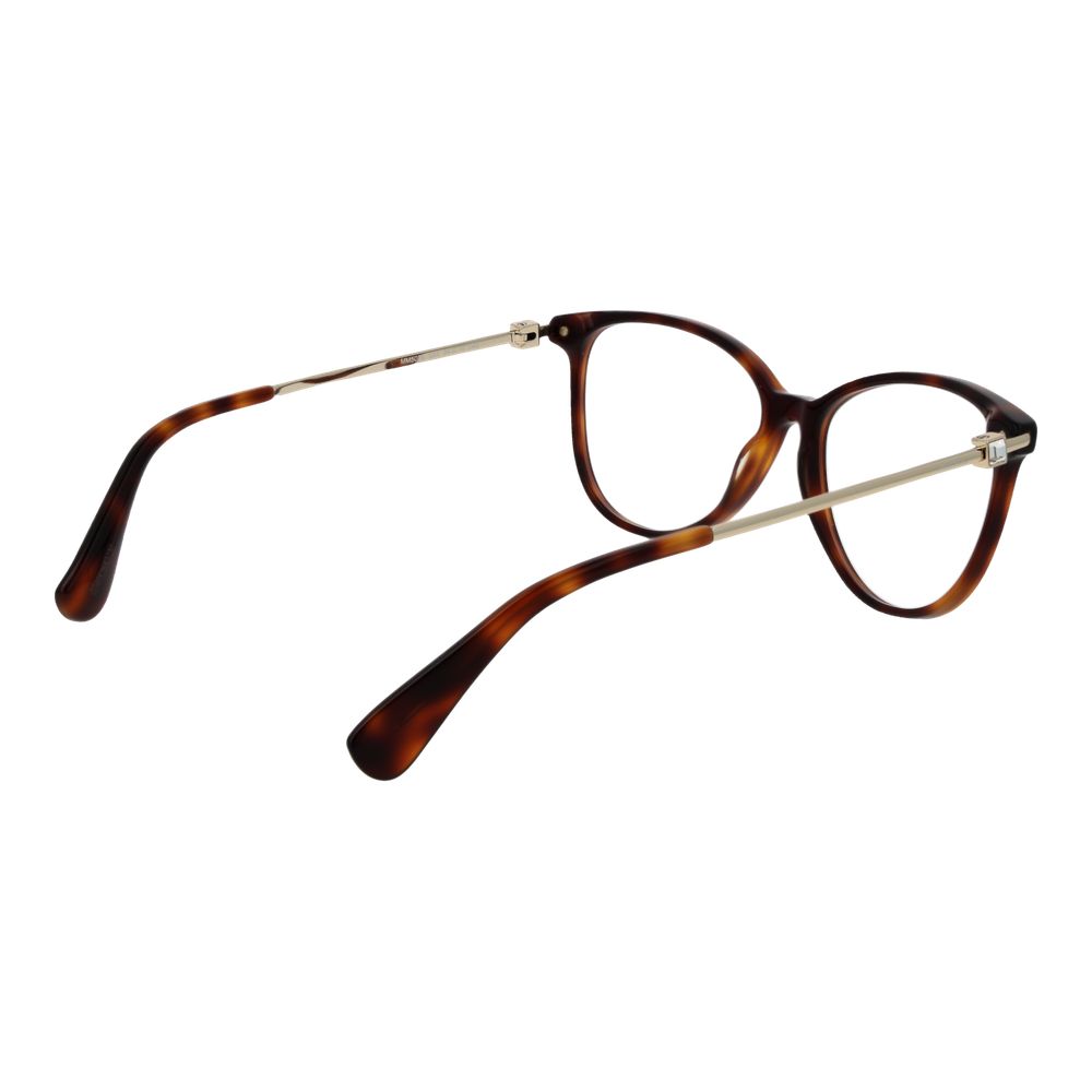 Max Mara brown metal and plastic eyeglasses frames with clear lenses, stylish and lightweight for everyday wear.