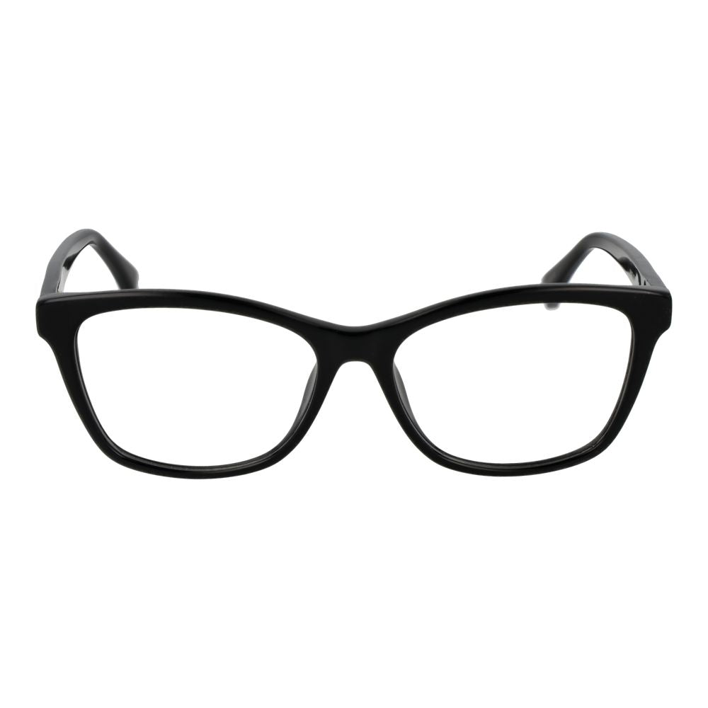 Max Mara black acetate glasses frames with sleek design and clear lenses, stylish eyewear for everyday wear.