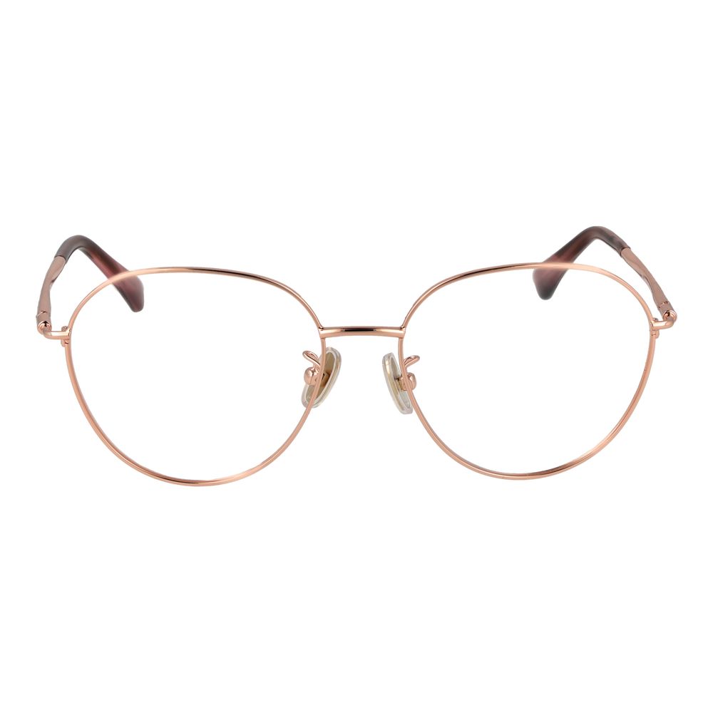 Max Mara rose gold metal glasses frames with clear glass lenses, stylish and elegant accessory for everyday wear.