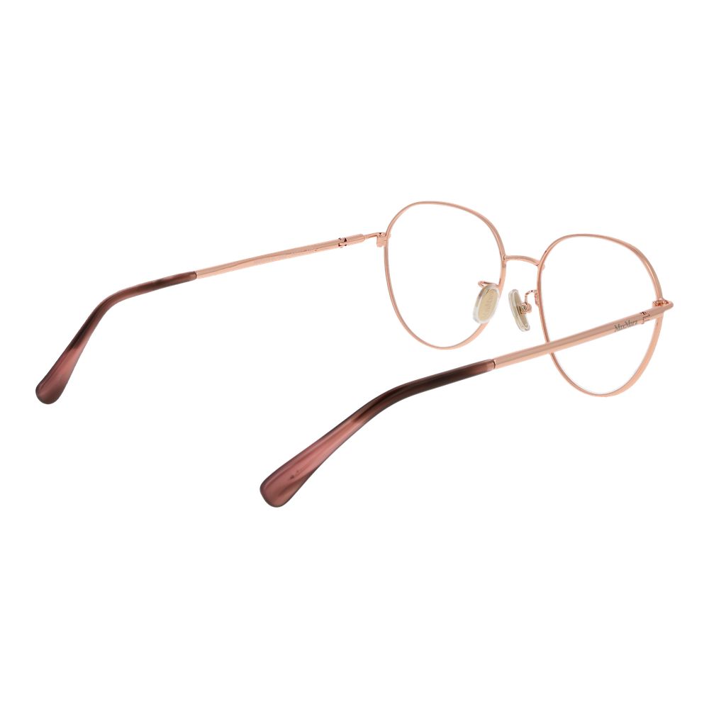 Max Mara rose gold metal glasses frames with clear lenses, stylish and lightweight for everyday wear.