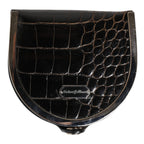 Dolce & Gabbana Black Polished Crocodile Leather Mens Coin Purse Wallet