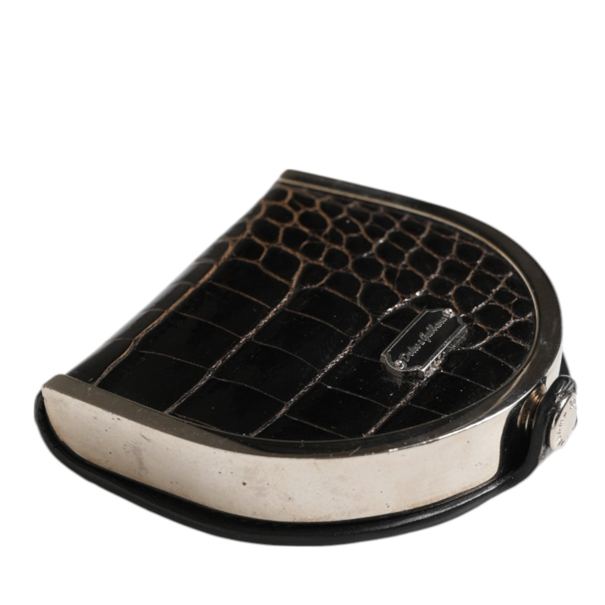Dolce & Gabbana Black Polished Crocodile Leather Mens Coin Purse Wallet