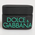 Dolce & Gabbana Black Mint Rubber Logo Embossed Accessory Airpods Case