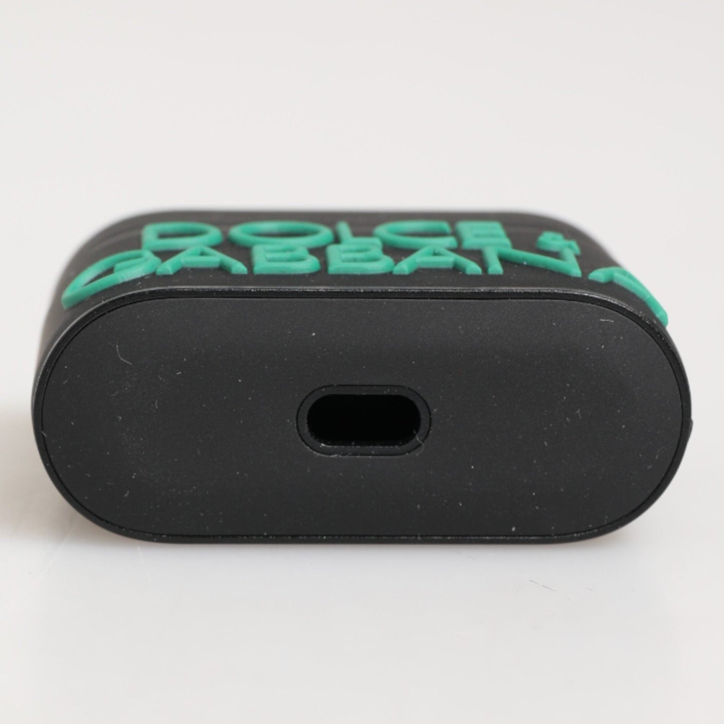 Dolce & Gabbana Black Mint Rubber Logo Embossed Accessory Airpods Case