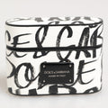 Dolce & Gabbana Black White Leather Monogram Print Logo Holder Airpods Case
