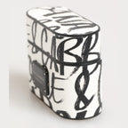 Dolce & Gabbana Black White Leather Monogram Print Logo Holder Airpods Case