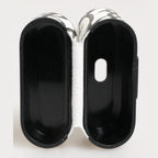 Dolce & Gabbana Black White Leather Monogram Print Logo Holder Airpods Case
