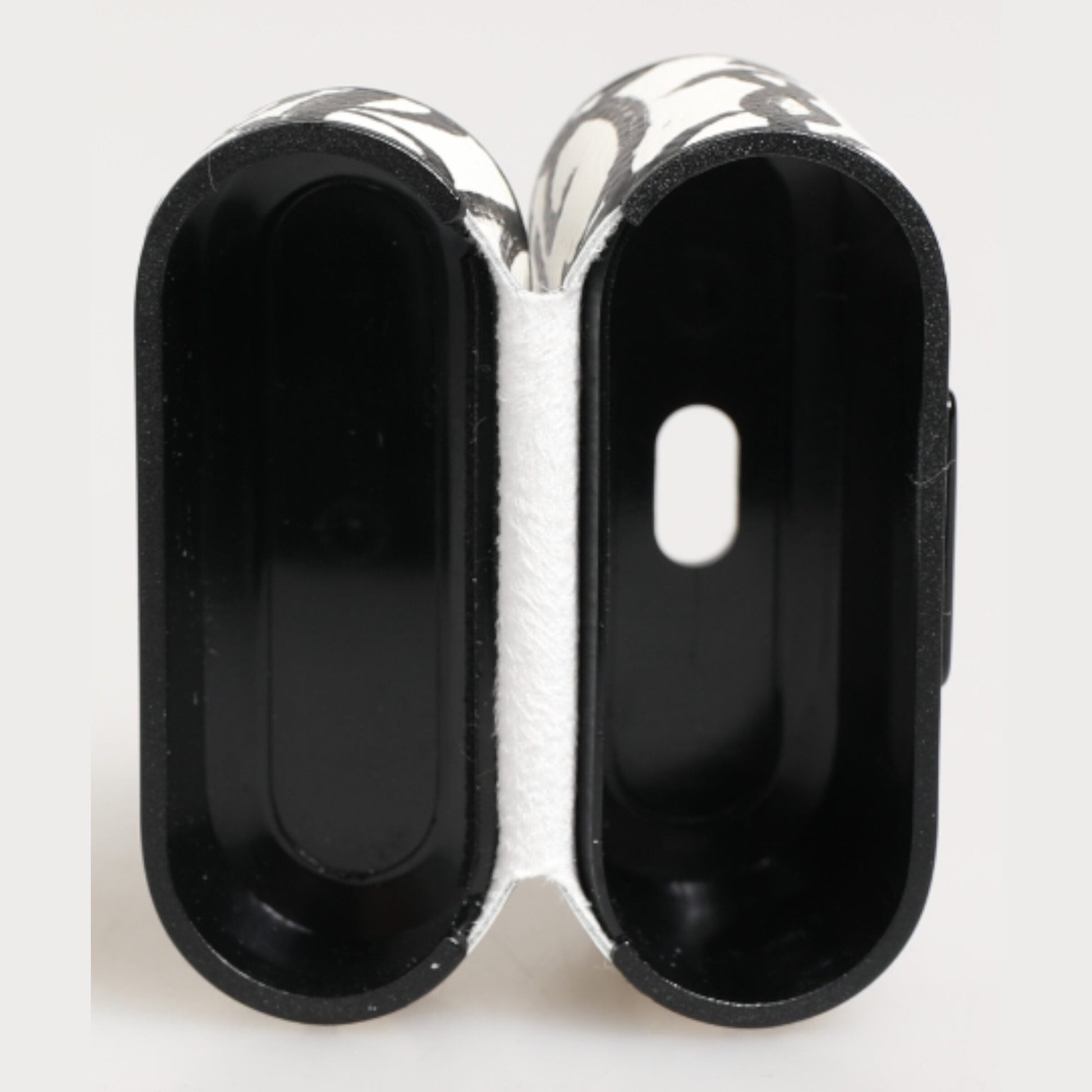 Dolce & Gabbana Black White Leather Monogram Print Logo Holder Airpods Case