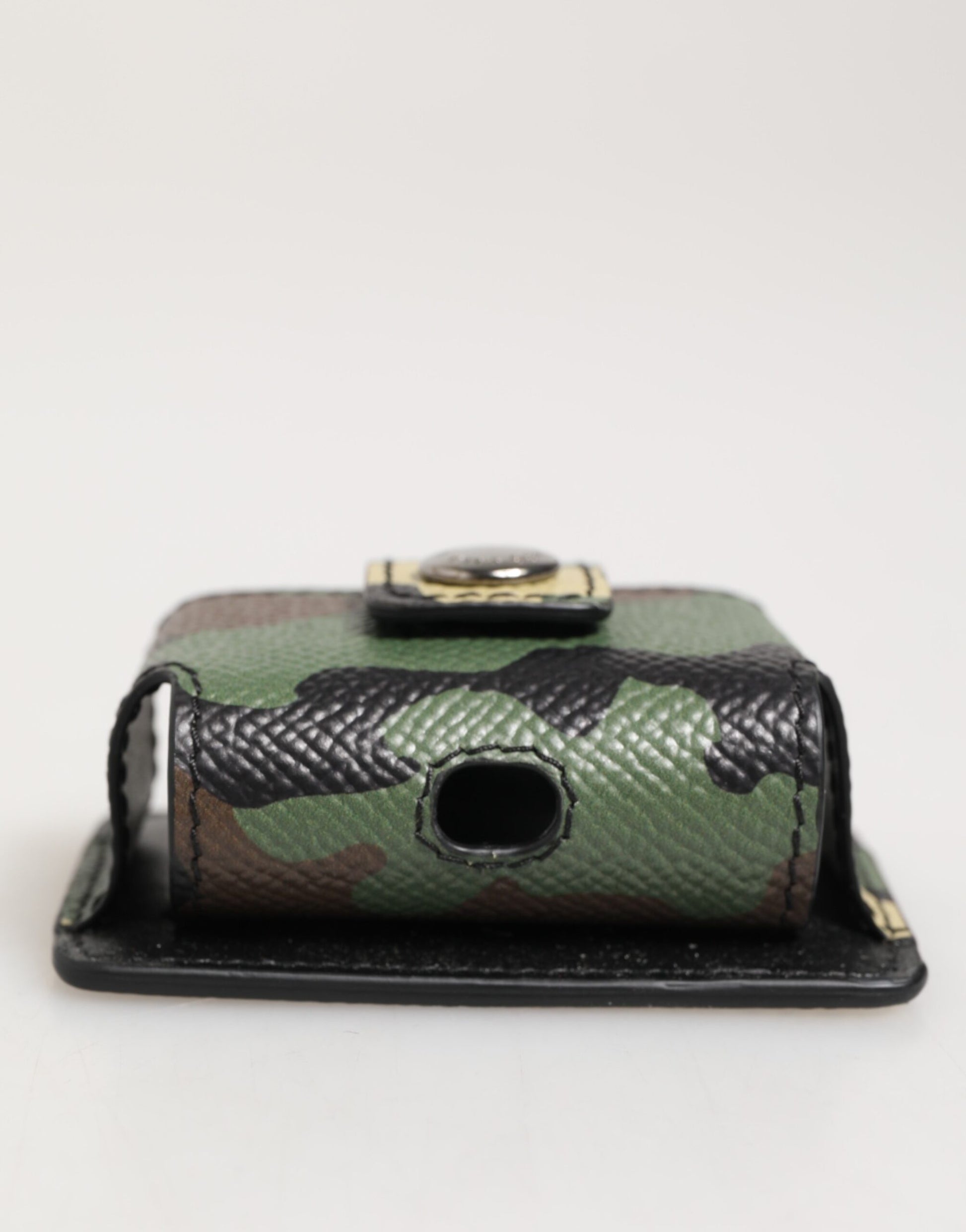 Dolce & Gabbana Multicolor Camouflage Leather Metal Accessory Airpods Case