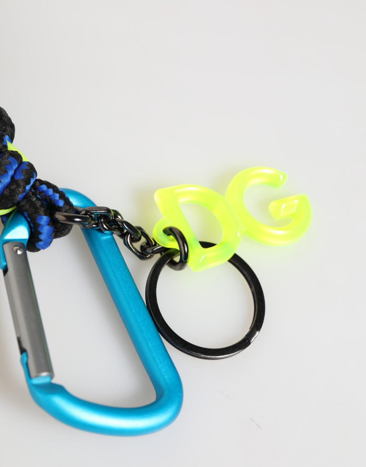 Dolce & Gabbana Multicolor Polyester Tape String DG Logo Keychain Keyring