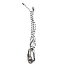 Dolce & Gabbana Black White Polyester Tape String DG Logo Keychain Keyring